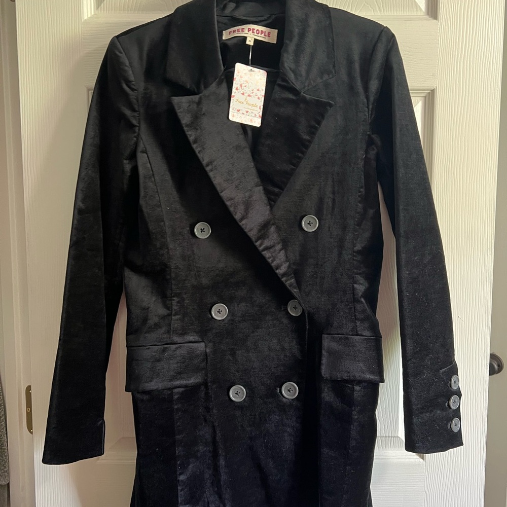 Free People Elegant Black Blazer